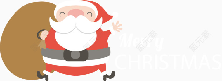 可爱圣诞老人元素标签矢量素材