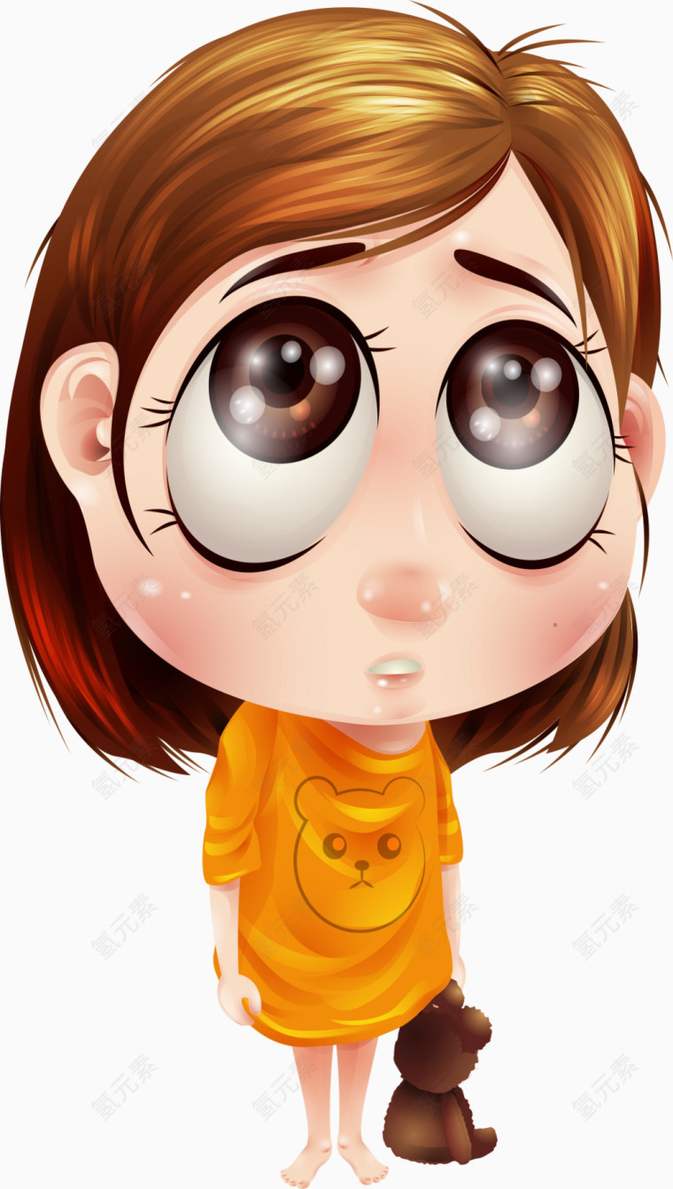 矢量可爱大眼女孩