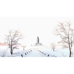 冬日雪景免抠素材
