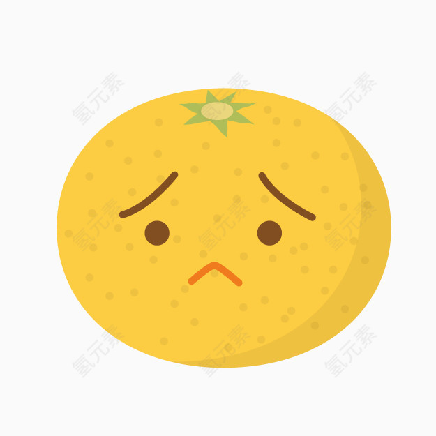 卡通哭脸橙子
