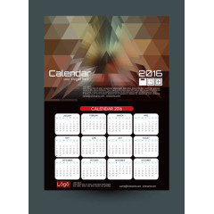 几何现代金属科技日历海报