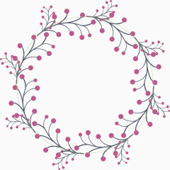 矢量植物婚礼花环