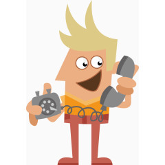 打电话的小男孩矢量图