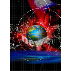 时尚科技未来感的炫彩地球背景图