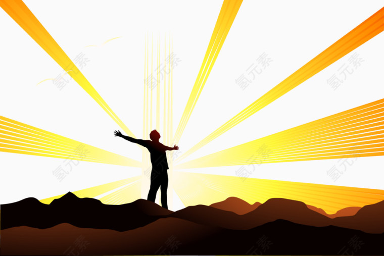 重见光明人物矢量图