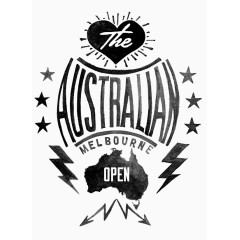 黑色手绘图标澳大利亚