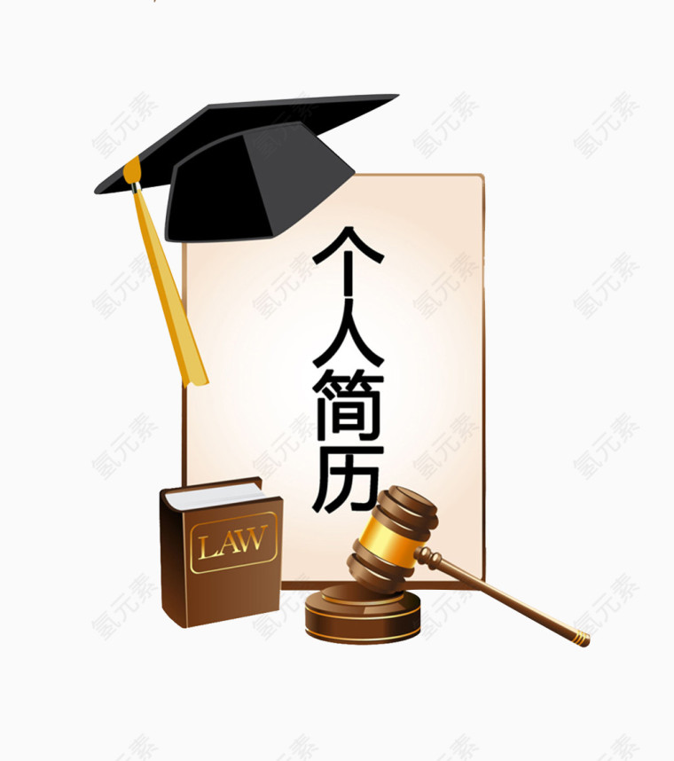 复古个人简历装饰图案