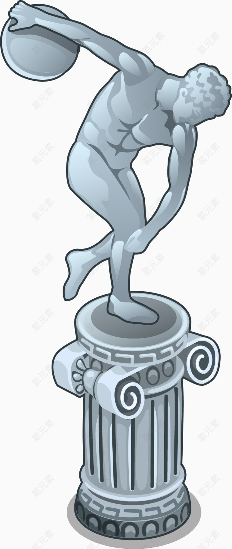 矢量手绘雕像
