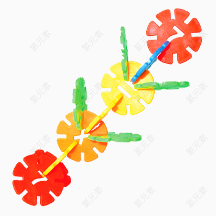 雪花片插接小花朵图案
