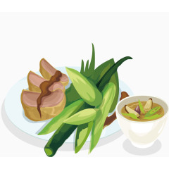 矢量图日式菜肴