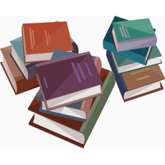 一堆书籍矢量图