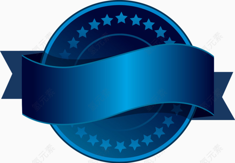 蓝色时尚促销标签矢量图