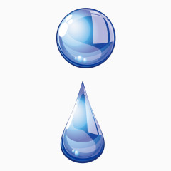 矢量静态水滴水珠滴落的水泡