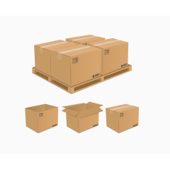 矢量黄色包装箱