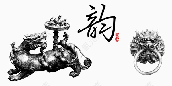 中国风收藏品门环