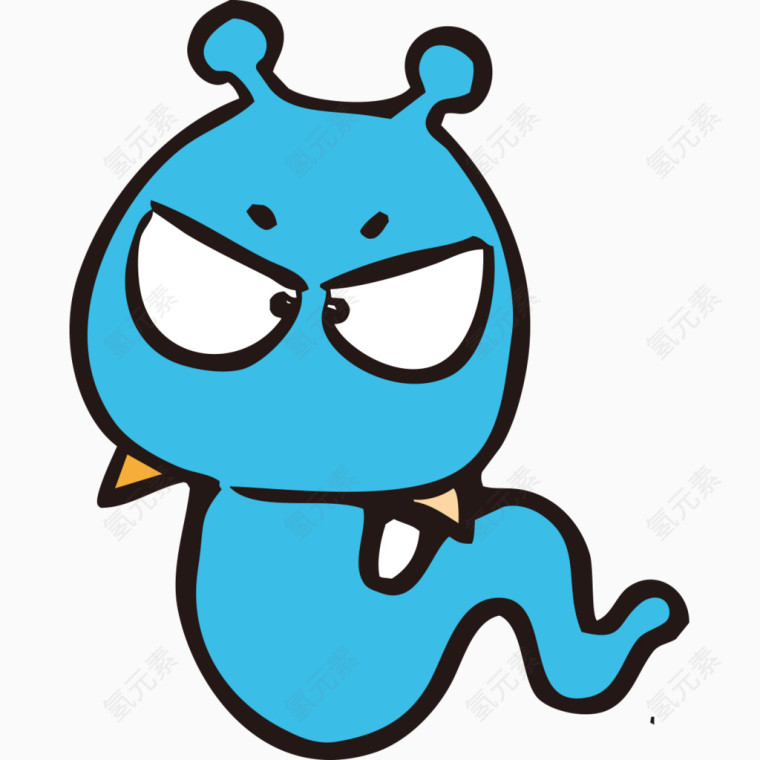卡通蓝色毛毛虫