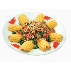 一盘玉米黄豆