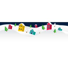 雪地上的小房子