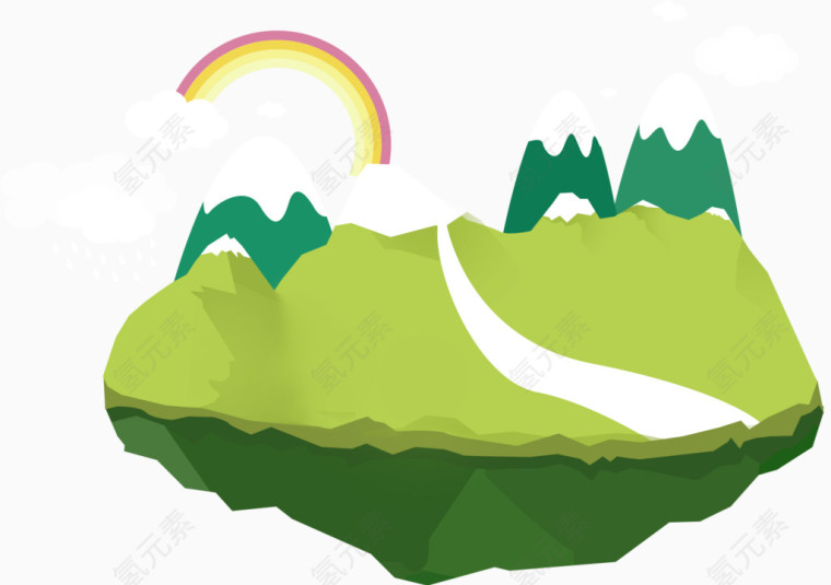 卡通草地树木图案