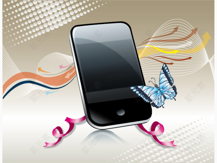 蝴蝶丝带手机图案