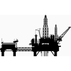 矢量石油砖井台剪影3