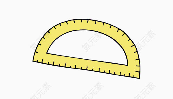 矢量卡通圆形尺子