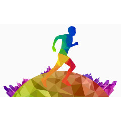 彩色跑步人物