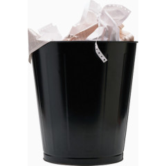 盛满垃圾的纸筒