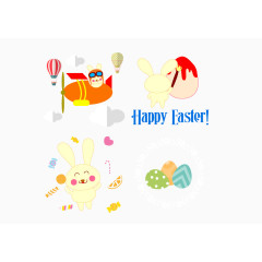 矢量复活节卡片元素