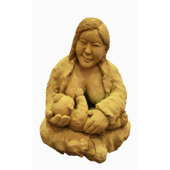 泥塑哺乳孩子的母亲