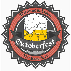 矢量慕尼黑啤酒节老式背景啤酒徽章
