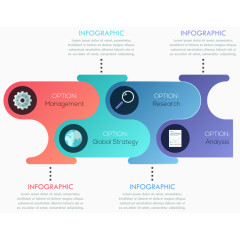 彩色拼接扁平结构信息图矢量
