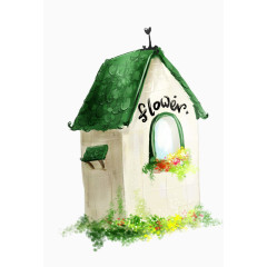 唯美卡通可爱手绘房产房子建筑