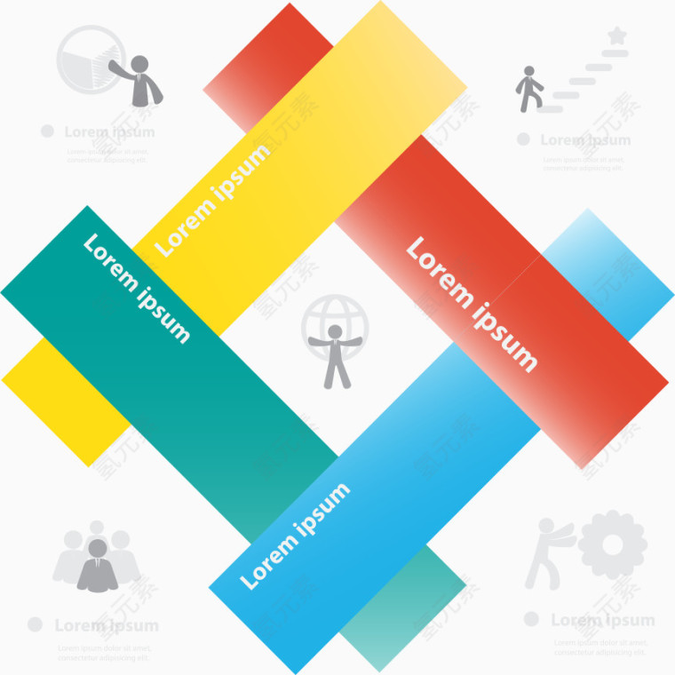 矢量彩色菱形图表