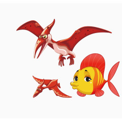 邪恶的象征翼龙和小金鱼