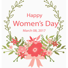 浪漫花草装饰妇女节