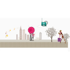 矢量扁平化城市街道素材