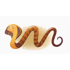 手绘可爱眼镜蛇图案