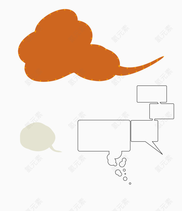 黄色云朵不规则对话框