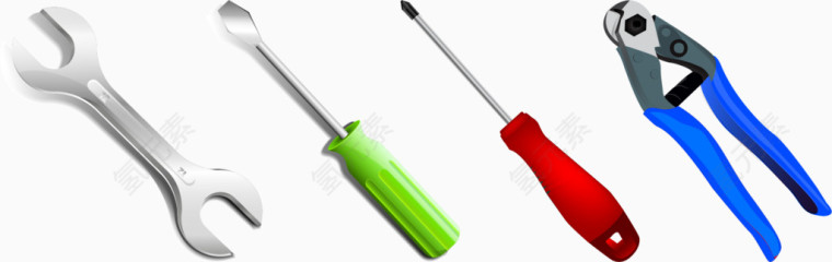矢量手绘扳手螺丝刀