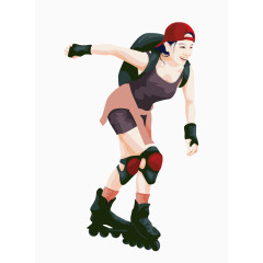 卡通轮滑女孩