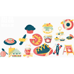 各式甜品合集矢量