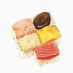 糯米糍粑手绘画素材图片