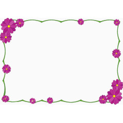 紫色花朵清新边框