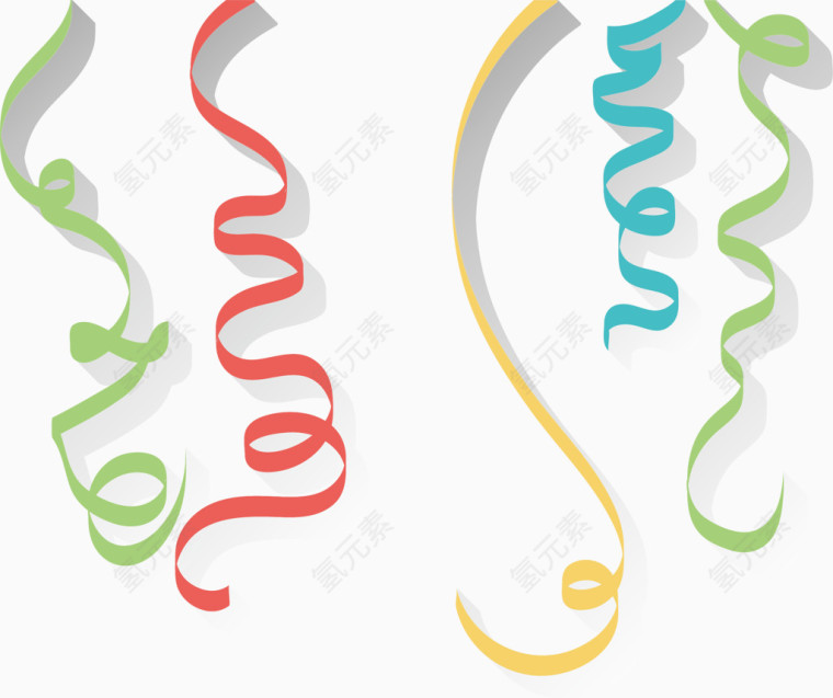 卡通彩色节日彩带矢量图