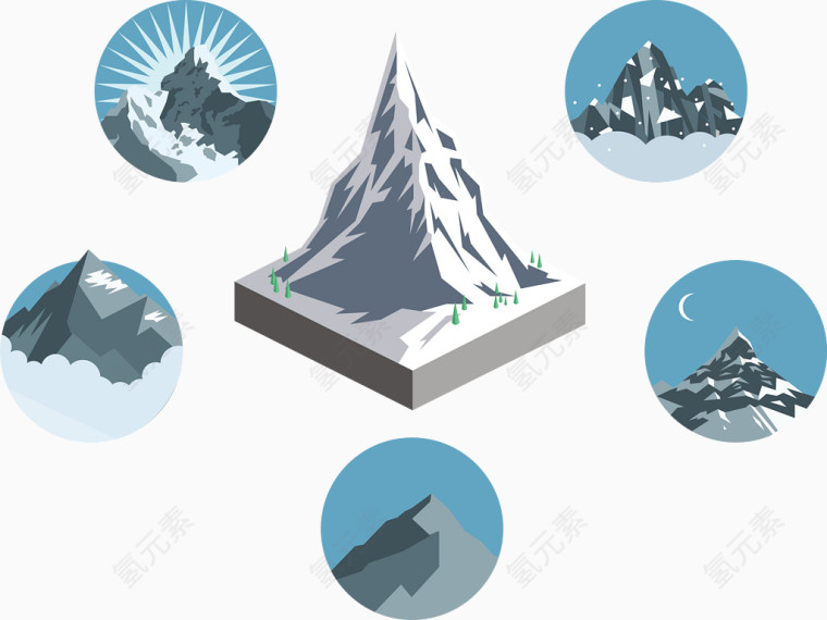 矢量雪山模型