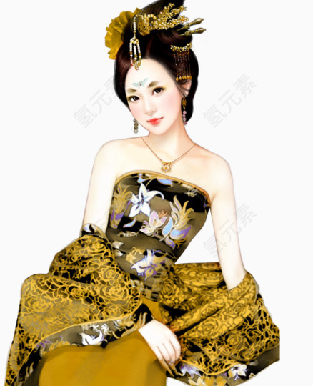 矢量古风插画