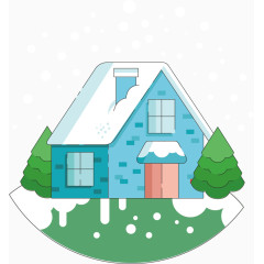 别墅雪花初雪素材