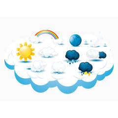 卡通创意天气图标矢量素材