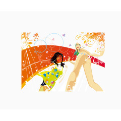 矢量舞稻美女图片